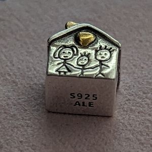 FAMILY CHARM FITS PANDORA BRACELET STERLING SILVER